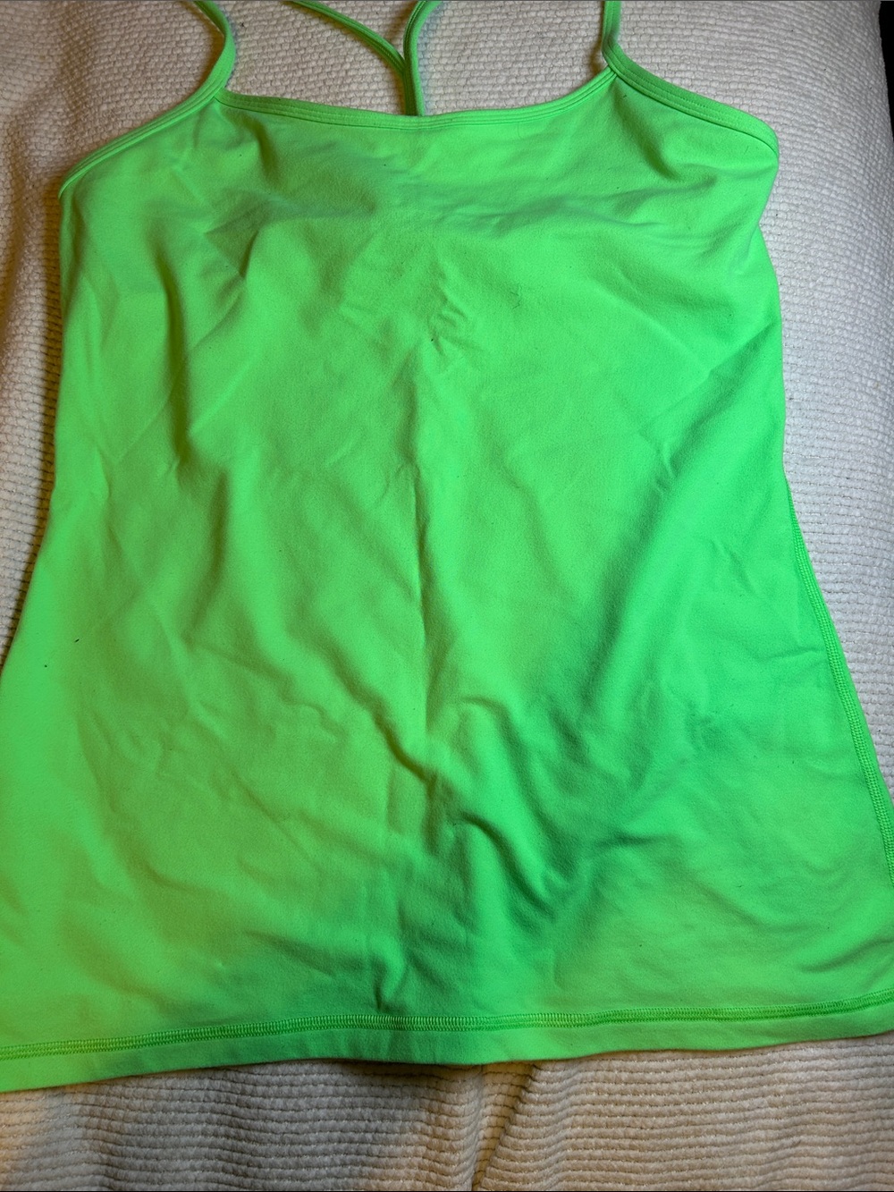 lululemon athletica Neon Green Strappy Muscle Tank